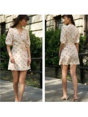 Reformation Olince Wrap Front Tie Dress